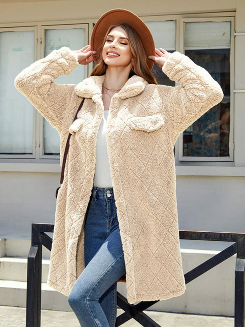 'Elowen' Thermal Fleece Coat - Celes Fashion